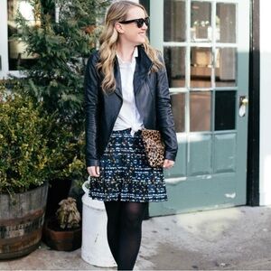 J.Crew Skirt Women’s Size 0 Navy/Black Hidden Floral Printed Lattice Mini Skirt